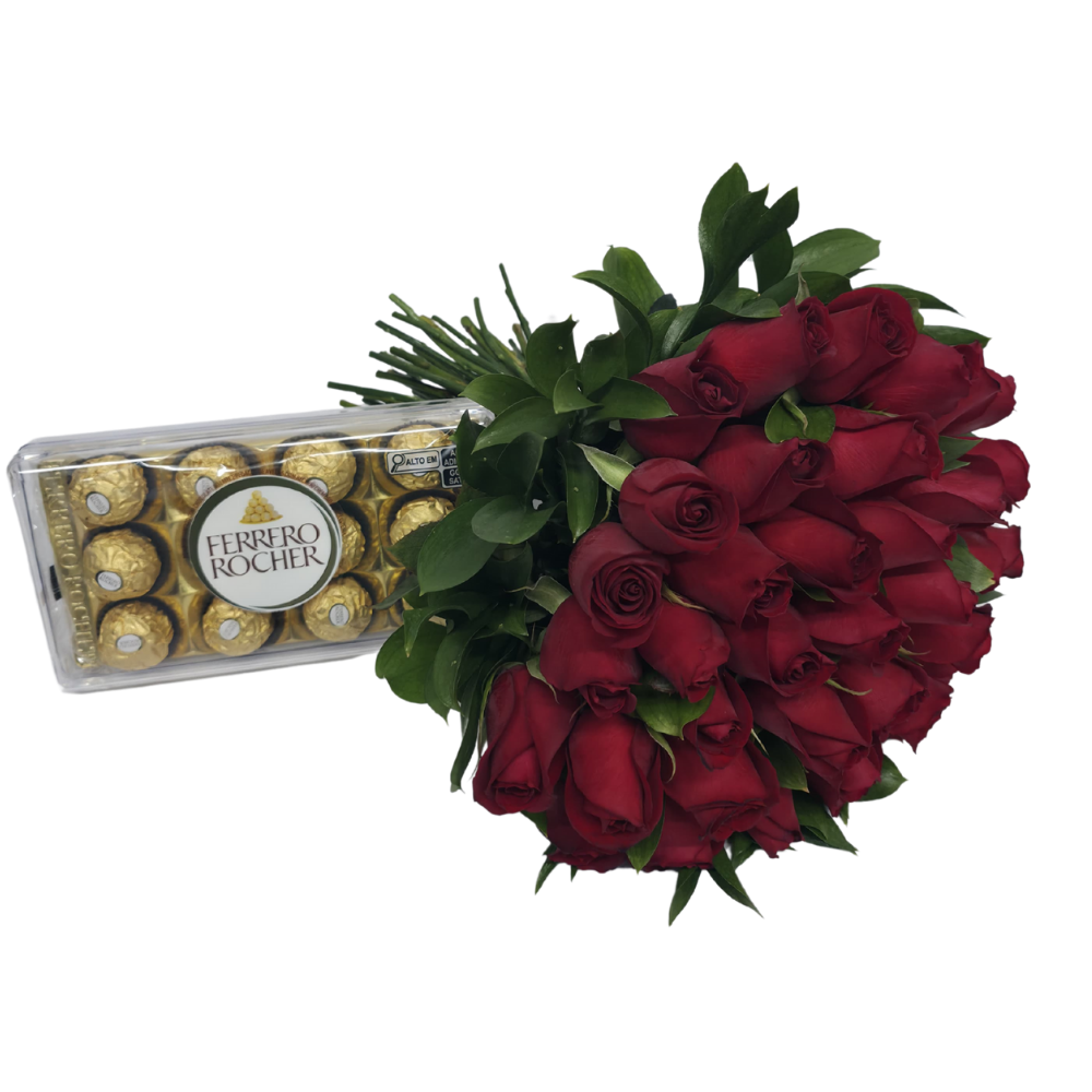36 Rosas Vermelhas com Ferrero Rocher 36 Rosas Vermelhas com Ferrero Rocher