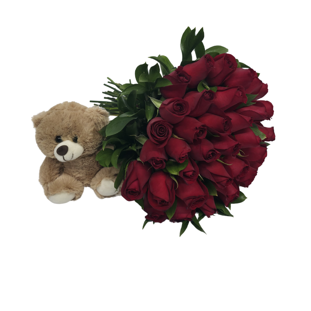 36 Rosas Vermelhas com Pelúcia 36 Rosas Vermelhas com Pelúcia