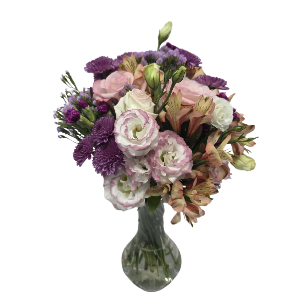 Arranjo de Flores Mistas Suaves no Vaso Arranjo de Flores Mistas Suaves no Vaso
